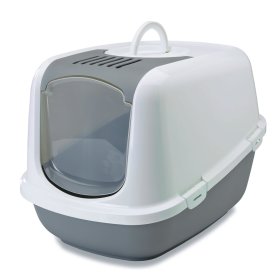 Savings package cat toilet NESTOR JUMBO white-gray for large cat breeds incl