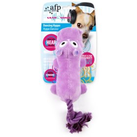 Ultrasonic - Dancing Hippo - Dog toy hippo with extra quiet squeaker