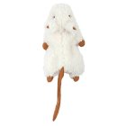 Cat toy made of lamb wool - Jumbo Crinkle Catnip Rodent - white