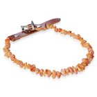 Amber necklace amber necklace with leather clasp for dogs + cats 35-39 cm