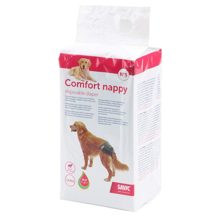 Hundewindel Einwegwindel Hunde Schutzhose Comfort Nappy Größe 5 (Taillenumfang: 40-52 cm)