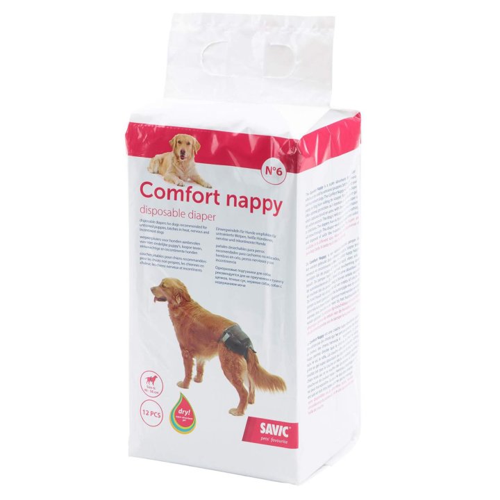 Hundewindel Einwegwindel Hunde Schutzhose Comfort Nappy Größe 6 (Taillenumfang: 46-56 cm)