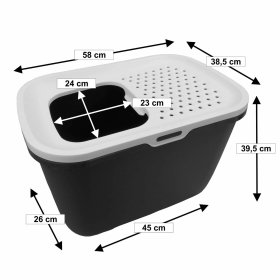 4er Sparpack cat toilet HOP IN entry from above gray