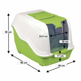 2-pack XXL litter box NETTA MAXI white-green with free cat toy