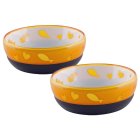 2er Sparpack Cat Bowl Water and Food Bowl Cat Love Bowl with free toys orange, blue, pink