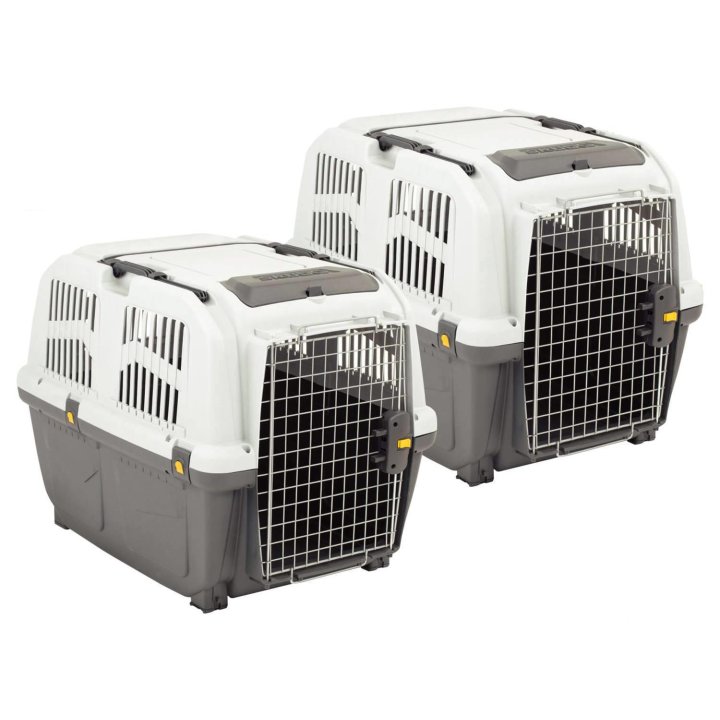 2er Sparpaket Transportbox SKUDO 5 IATA mit gratis Hundespielzeug 79 x 58 x 65 cm