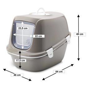 Savings package cat lavatory REINA with sieve + mattress warm gray-white