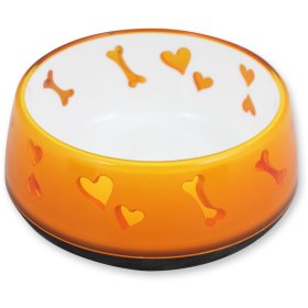 2er Sparpack Hundenapf Wasser- und Futternapf Dog Love Bowl 2 x 900 ml Orange mit gratis Spielzeug