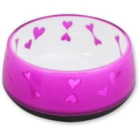 2er Sparpack dog bowl water and food bowl Dog Love Bowl 2 x 900 ml pink