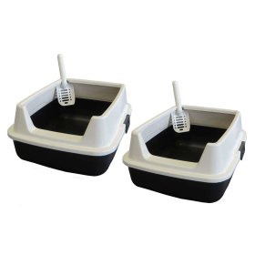 2-pack parcel toilet litter box MARCELLO with extra high rim