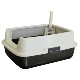 2-pack parcel toilet litter box MARCELLO with extra high rim