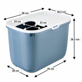 Sparpack litter box HOP IN blue + XXL litter bucket