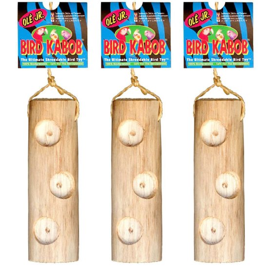 Economy Package, 3-pack of bird toys Ole Jr. Bird Kabob ideal for parakeets and small parrots