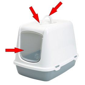Accessory set cat toilet OSCAR: lid, swinging flap,...