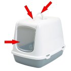 Accessory set cat toilet OSCAR: lid, swinging flap, filter and handle