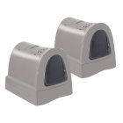 2-pack economy cat toilet with drawer carrying handle storage compartment brown + free toys