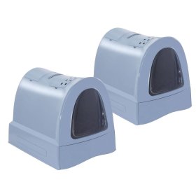 2er economy pack cat toilet with drawer carrying handle...