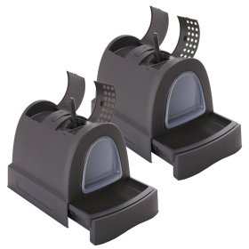 2-pack economy cat toilet with drawer carrying handle...