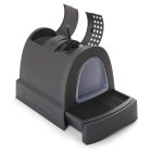 2-pack economy cat toilet with drawer carrying handle storage compartment black