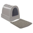 economy pack cat toilet with drawer carry handle storage compartment brown + mat