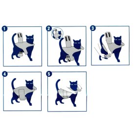 Beruhigungsweste zur Angstbekämpfung Anti-Angst Jacke für Katzen 4 - 6 kg / 33 - 43 cm