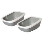 2-pack economy litter box litter tray with rim ASEO JUMBO + free toys