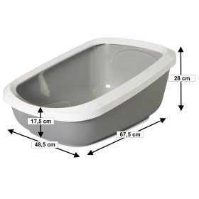 4-pack litter box litter tray with edge ASEO JUMBO + free cat tunnel
