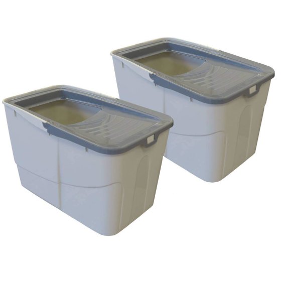 2-pack economy litter box Sofia Open with access from above Grey + free toys