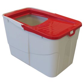 2-pack economy litter box Sofia Open with access from above Grey + red + free toys