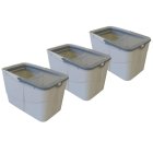3-pack economy litter box Sofia Open with access from above 3 x grey