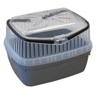 3-pack economy transport box for small animals like hamsters, guinea pigs, rabbits etc. 2 x grey + 1 x red