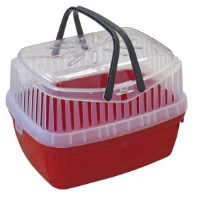 3er Sparpack Transportbox für Kleintiere wie Hamster, Meerschweinchen, Kaninchen usw. 1 x Grau + 2 x Rot