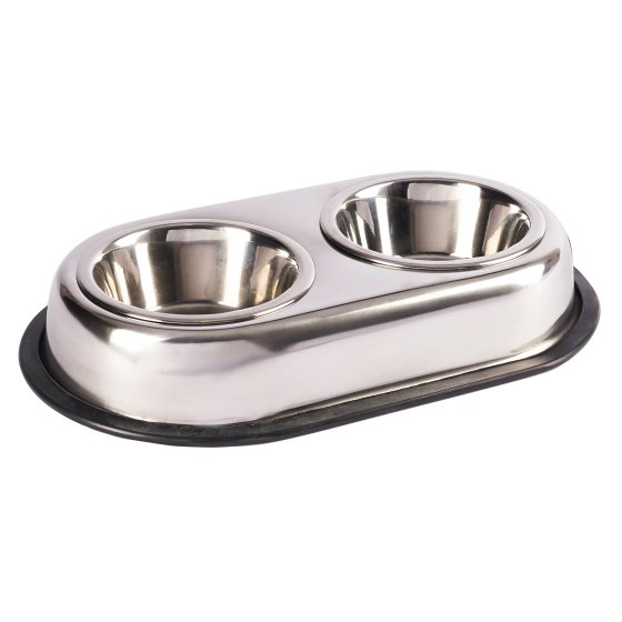 Food bowl Water bowl Feeding station Double bowl with 2 stainless steel bowls a 350 ml, 800 ml and 1500 ml