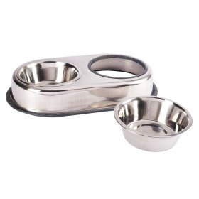 Feeding bowl Water bowl Feeding station Double bowl with 2 stainless steel bowls a 1500 ml