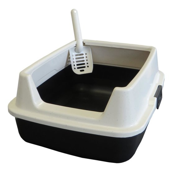 (2nd choice item)  Cat Litter Box MARCELLO with extra high rim white-anthracite