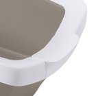 Cat Litter Box Tray Toilet with removable rim white-grey 57 x 41 x 28,5 cm