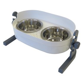 feeding station adjustable in height + inclination dog bar dog bowl feeding bowl 2 x 800 ml