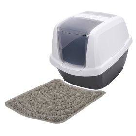 Economy pack cat litter tray Hooded litter tray with swinging door incl. mat