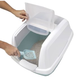 3-pack cat toilet litter tray bonnet toilet white-grey