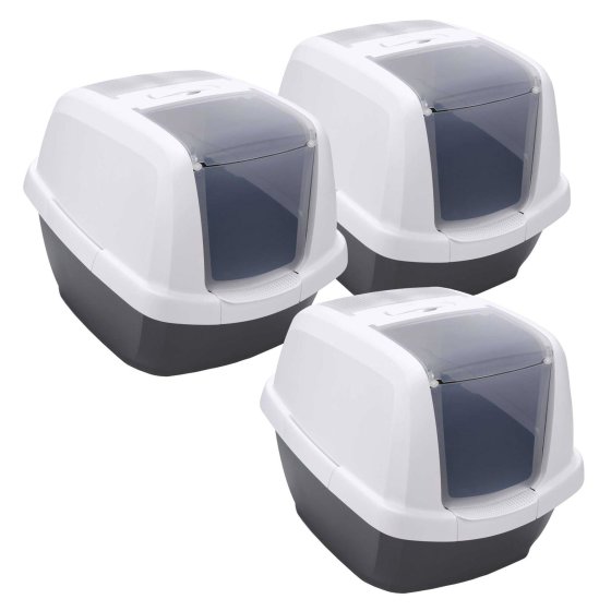 3-pack cat toilet litter box bonnet toilet white-black
