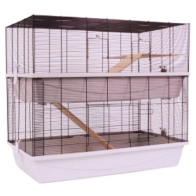 (B-WARE) Mäuse- und Hamsterkäfig CARLOS mit 2 Etagen und 7 mm Verdrahtung
