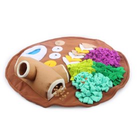 (B-WARE) Schnüffelteppich Schnüffelmatte Spielteppich Suchspiel für Hunde rund ca. 70 cm