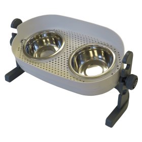 feeding station adjustable in height + inclination dog bar dog bowl feeding bowl 2 x 350 ml