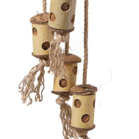 Vogelspielzeug Papageienspielzeug Naturspielzeug aus Bambus Länge ca. 70 cm