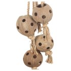 Vogelspielzeug Papageienspielzeug Naturspielzeug aus Kokosnüssen am Sisalseil Länge ca. 70 cm