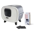 Economy pack designer retro litter tray with swing flap, filter and drawer + 6 hygiene bags + 2 replacement filters