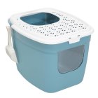 2-pack cat litter tray with front and top entry + free toys