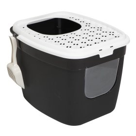 3-pack cat litter tray with front and top entry