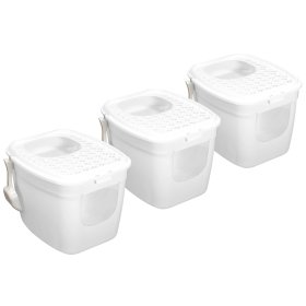 3er Sparpack Katzentoilette Katzenklo mit Einstieg vorne...