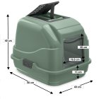 Recycling Cat Toilet Litter Box Hood Toilet Easy Cat with Filter and Scoop in Lid green